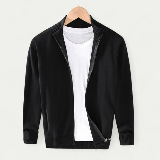 Full Zip Knit Jacket for Men Smart Casual Layer