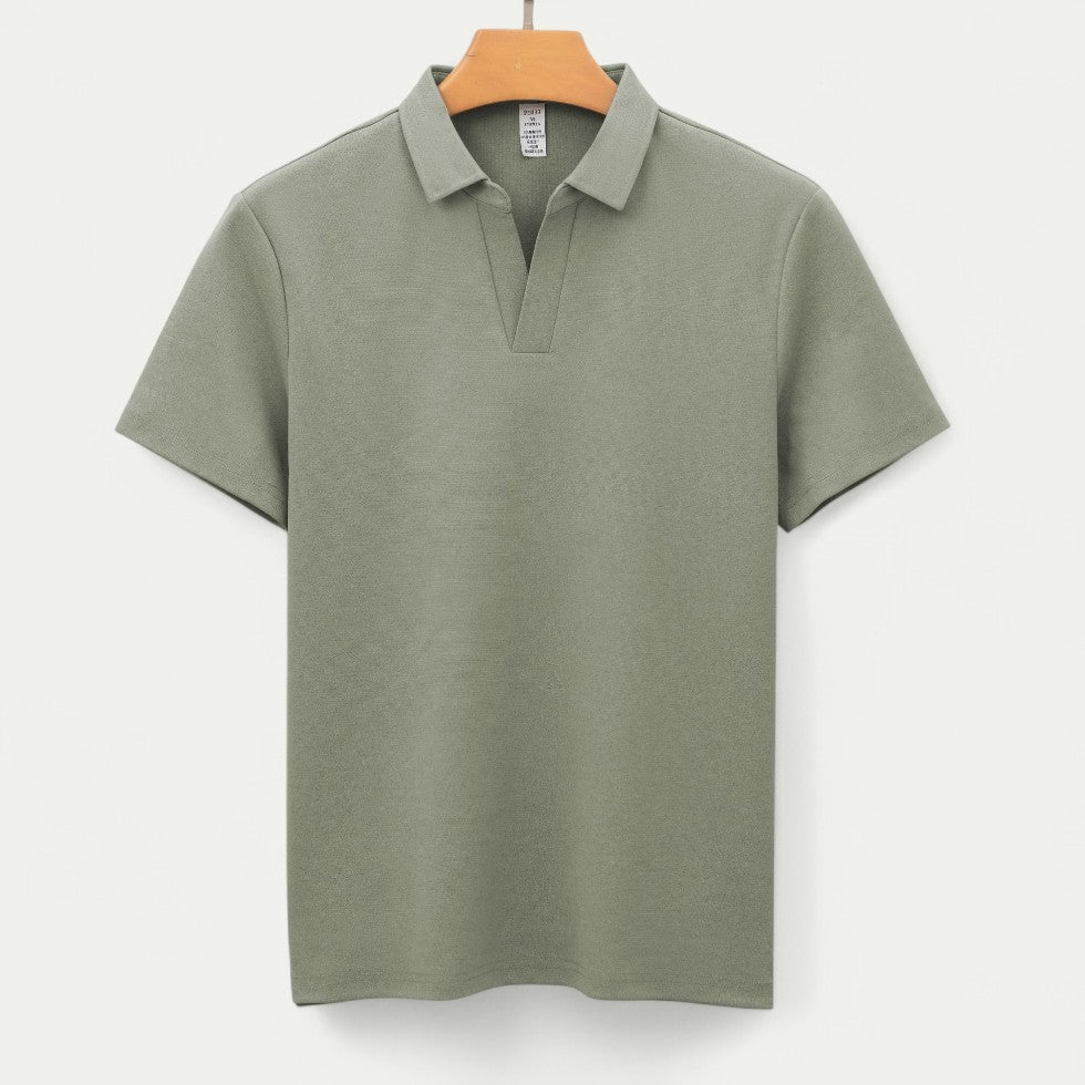 Men's Open Collar Polo Shirt Smart Casual Summer Fit