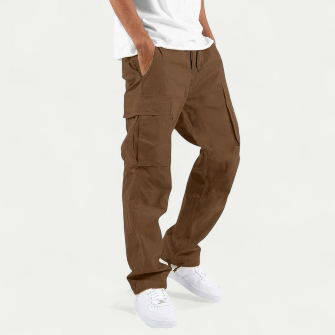 Men Drawstring Multi Pocket Casual Cargo Pants