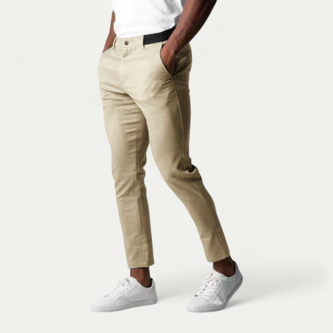 Men Stretchy Casual Pants Cotton Breathable Trousers