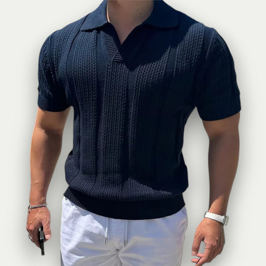 Randimo | Men's Slim-Fit Mesh Knit Polo Shirt, Breathable Summer Style