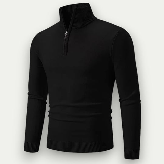 Randimo | Men's Streetwear Half-Zip Turtleneck Knitted Pullover, Breathable Autumn Sweater