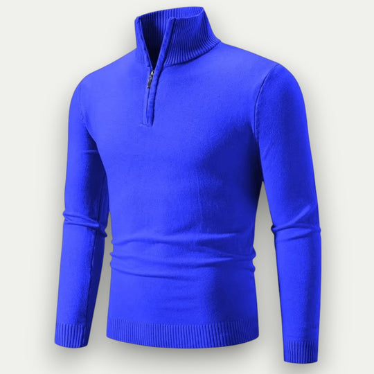 Randimo | Men's Streetwear Half-Zip Turtleneck Knitted Pullover, Breathable Autumn Sweater