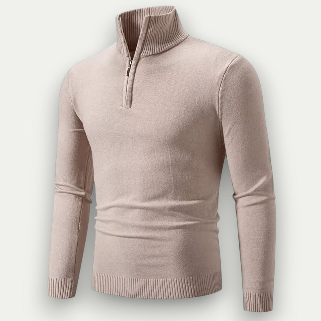 Randimo | Men's Streetwear Half-Zip Turtleneck Knitted Pullover, Breathable Autumn Sweater