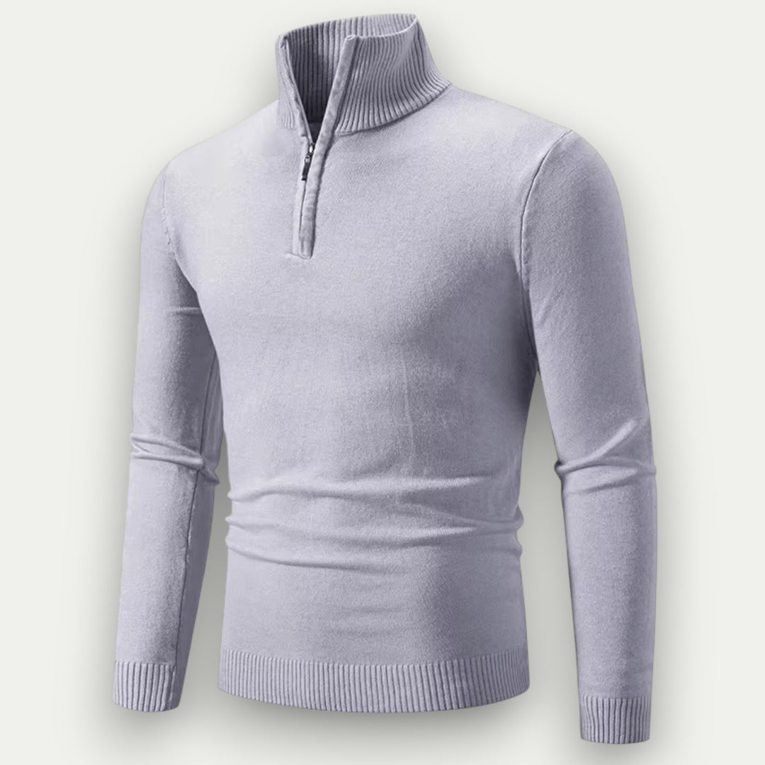 Randimo | Men's Streetwear Half-Zip Turtleneck Knitted Pullover, Breathable Autumn Sweater