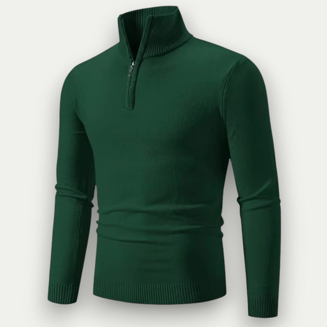 Randimo | Men's Streetwear Half-Zip Turtleneck Knitted Pullover, Breathable Autumn Sweater