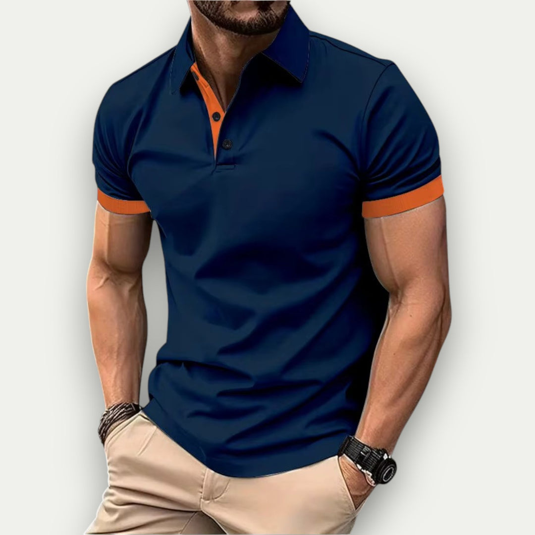 Randimo | Men's Color Block Short Sleeve Polo Shirt Summer Style