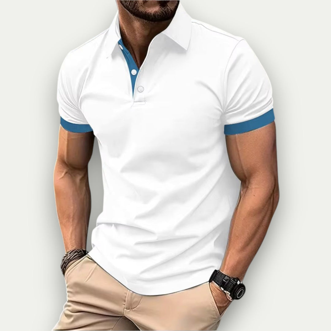 Randimo | Men's Color Block Short Sleeve Polo Shirt Summer Style