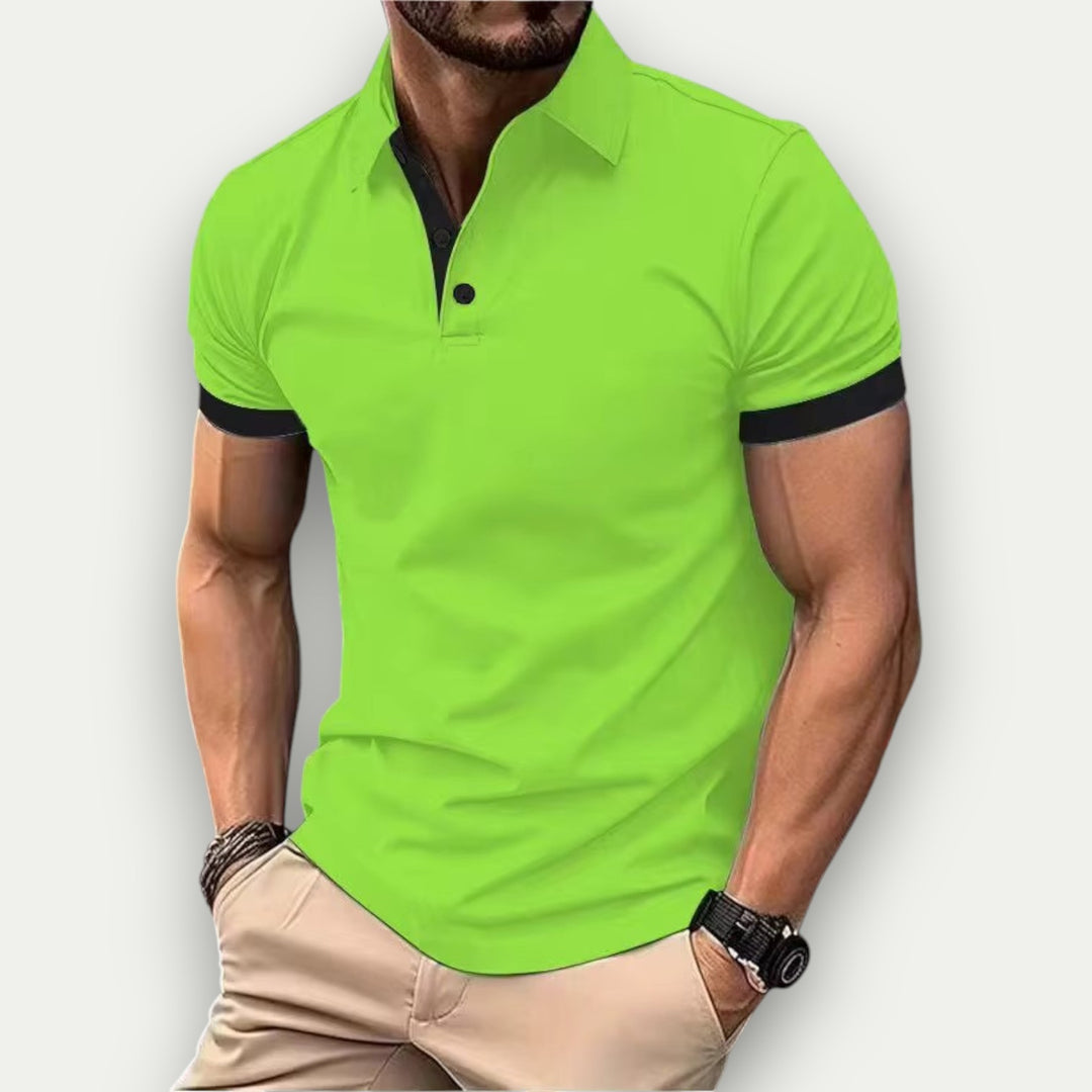 Randimo | Men's Color Block Short Sleeve Polo Shirt Summer Style