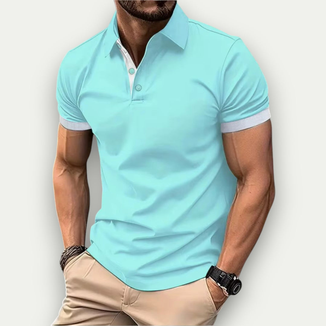 Randimo | Men's Color Block Short Sleeve Polo Shirt Summer Style