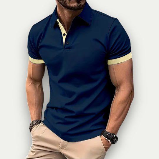 Randimo | Men's Color Block Short Sleeve Polo Shirt Summer Style