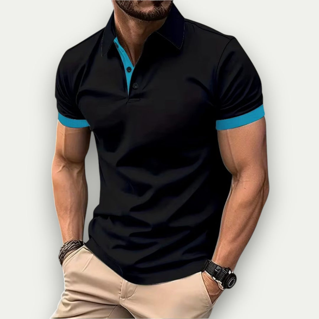 Randimo | Men's Color Block Short Sleeve Polo Shirt Summer Style