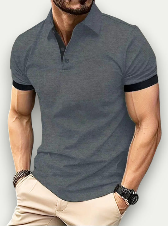 Randimo | Men's Color Block Short Sleeve Polo Shirt Summer Style