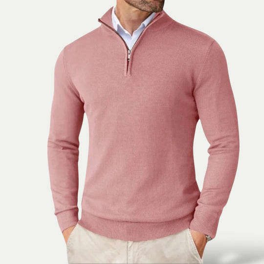 Mens Long Sleeve Cotton Half Zip Sweater