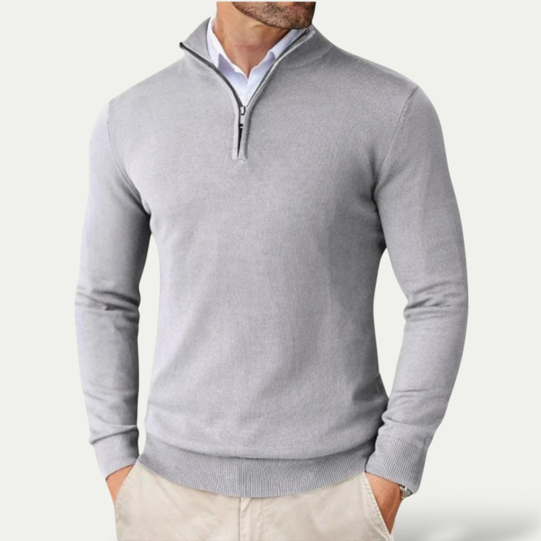 Mens Long Sleeve Cotton Half Zip Sweater