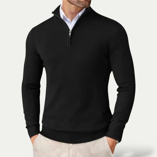 Mens Long Sleeve Cotton Half Zip Sweater