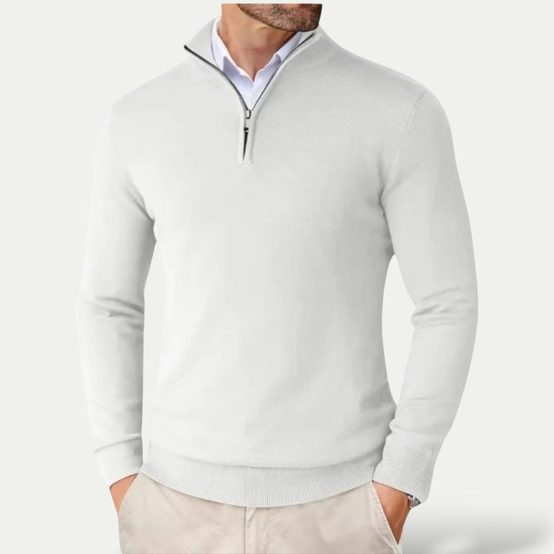 Mens Long Sleeve Cotton Half Zip Sweater