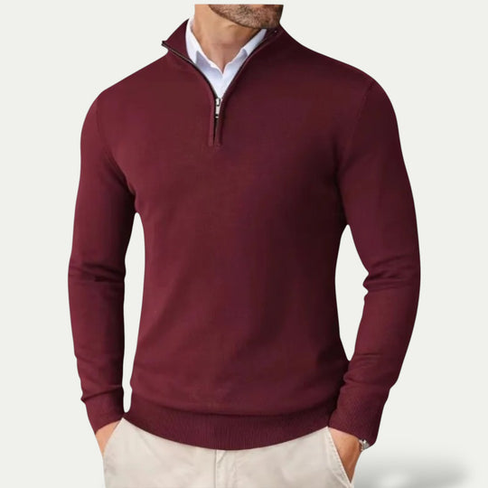 Mens Long Sleeve Cotton Half Zip Sweater