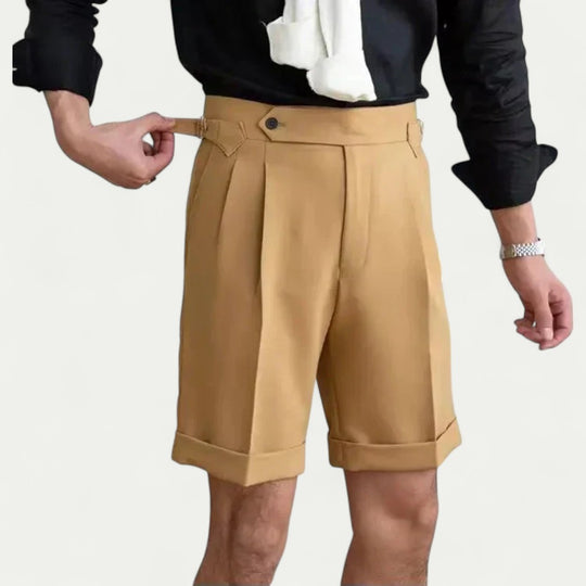 Men's Cotton Blend Pleated Shorts for Smart Summer Styling