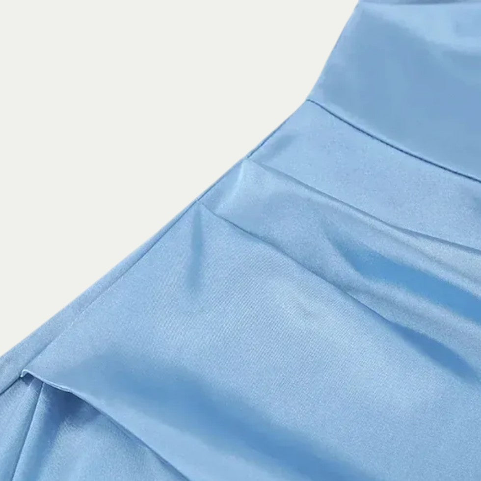 Satin Maxi Dress with Thigh High Split