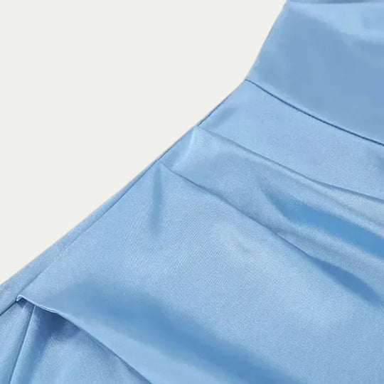 Satin Maxi Dress with Thigh High Split