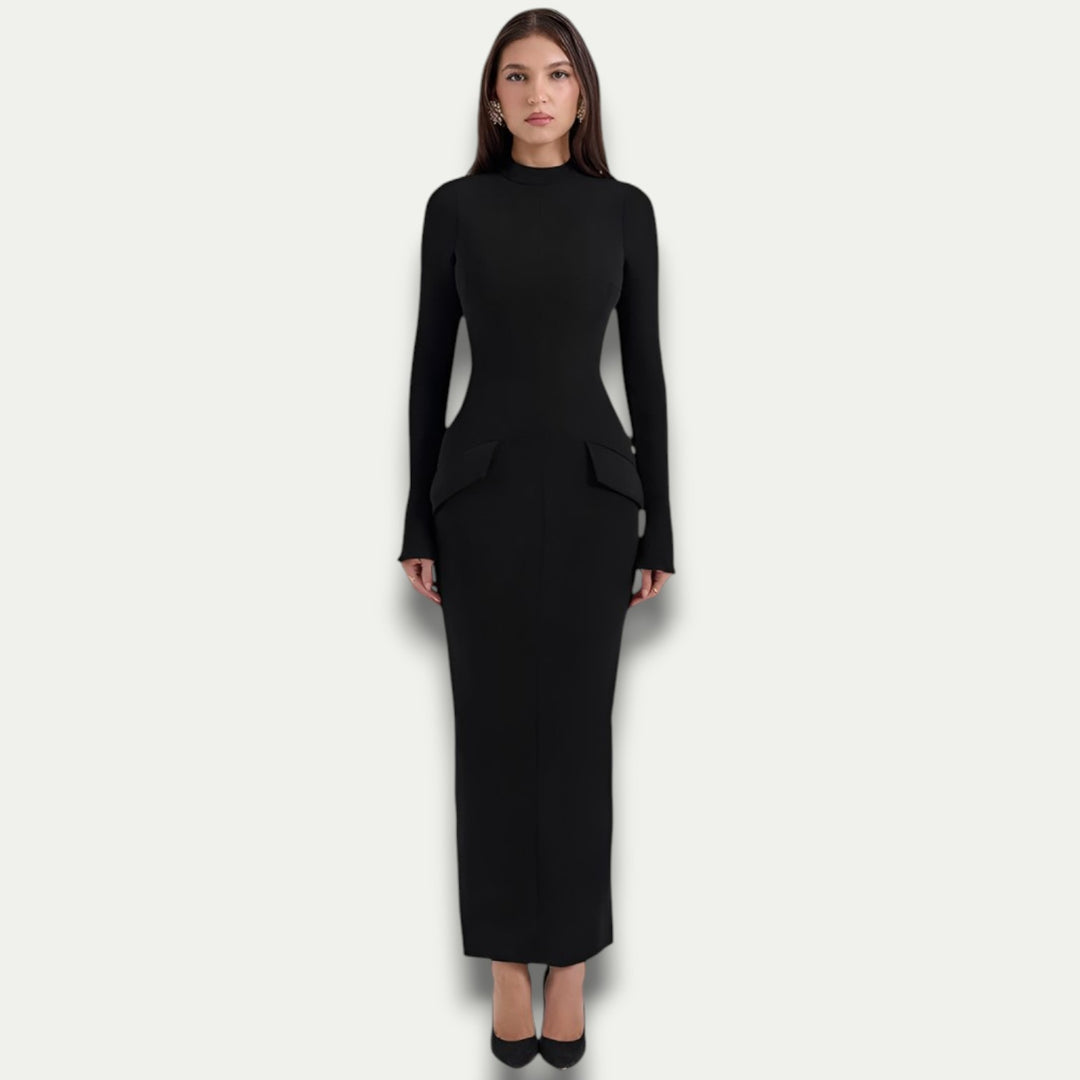 Randimo | Women's Long Sleeve Bodycon Maxi Dress with Pockets