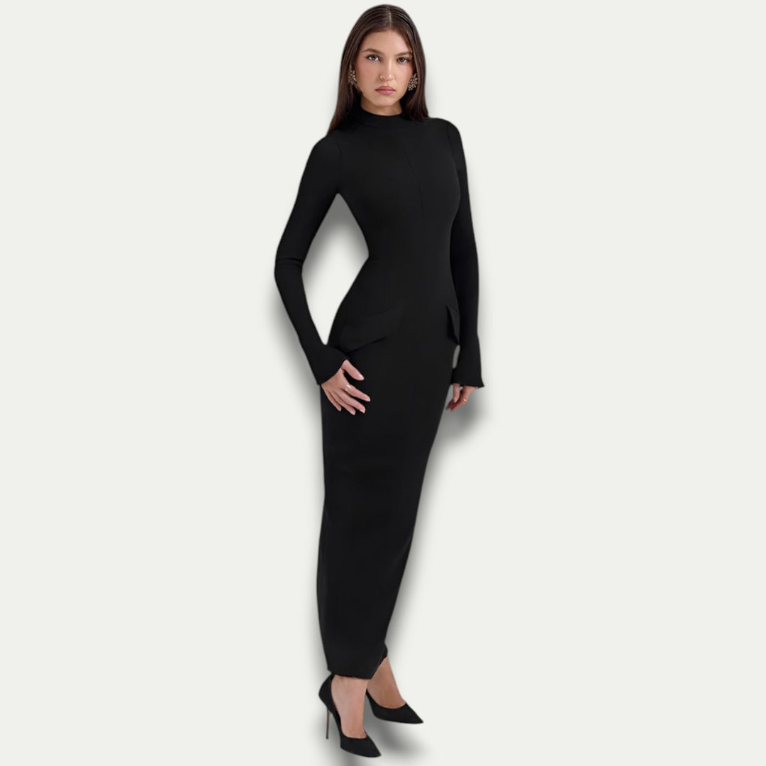 Randimo | Women's Long Sleeve Bodycon Maxi Dress with Pockets