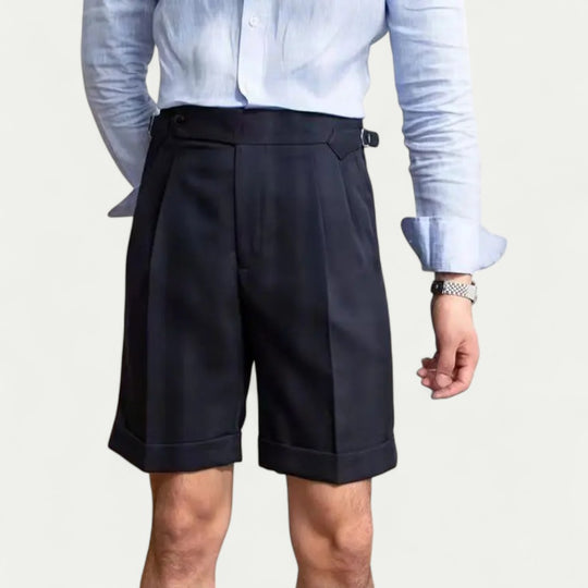 Men's Cotton Blend Pleated Shorts for Smart Summer Styling