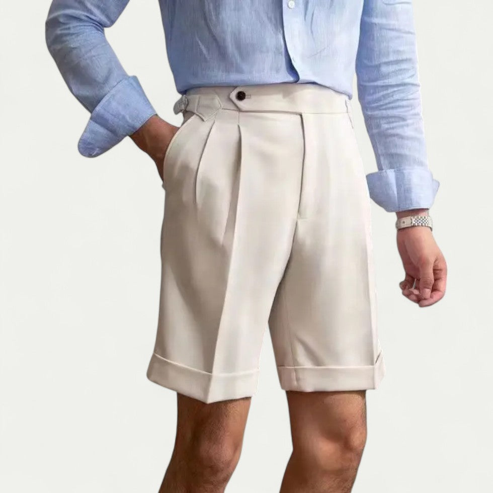 Men's Cotton Blend Pleated Shorts for Smart Summer Styling