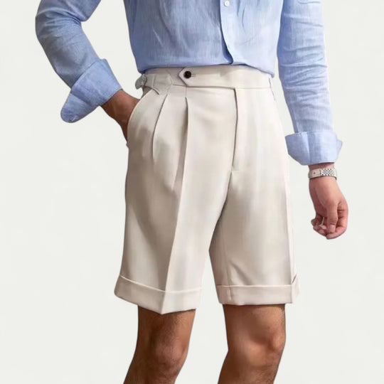 Men's Cotton Blend Pleated Shorts for Smart Summer Styling