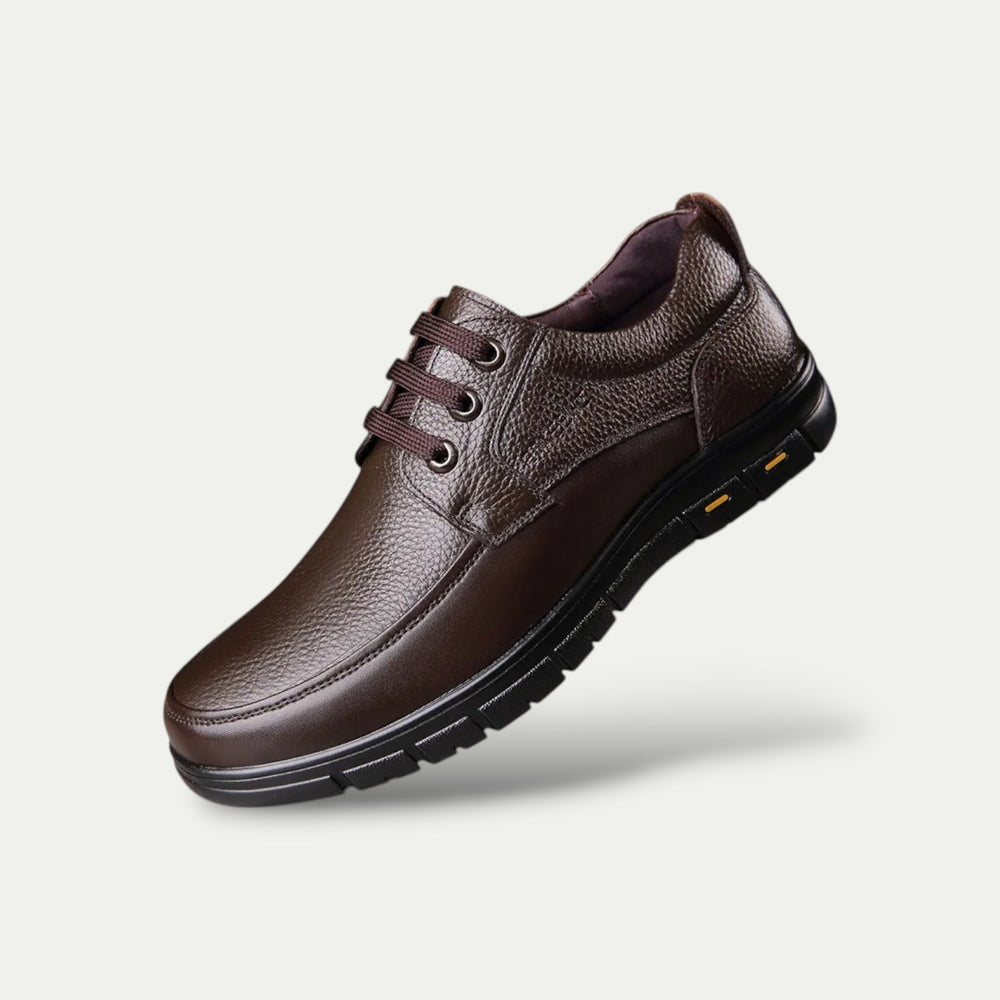 Men Leather Lace Up Casual Shoes
