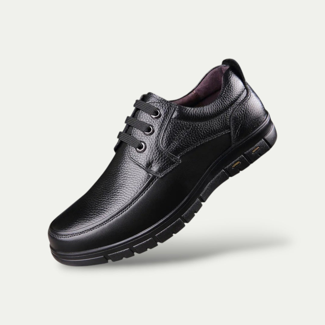 Men Leather Lace Up Casual Shoes
