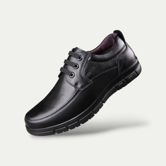 Men Leather Lace Up Casual Shoes