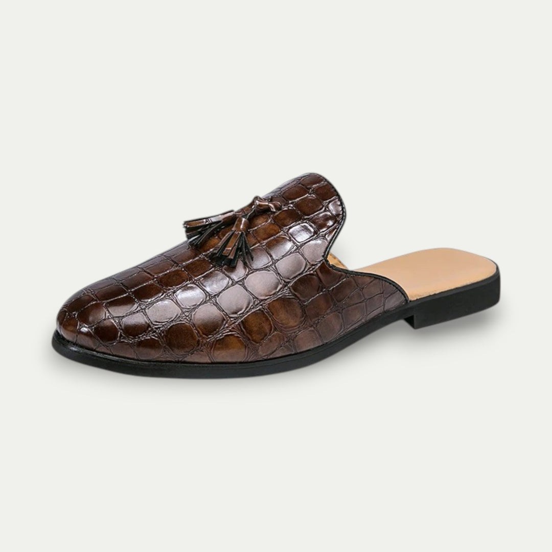 Randimo | Men Old Money Leather Tassel Loafers Summer Mules Shoes