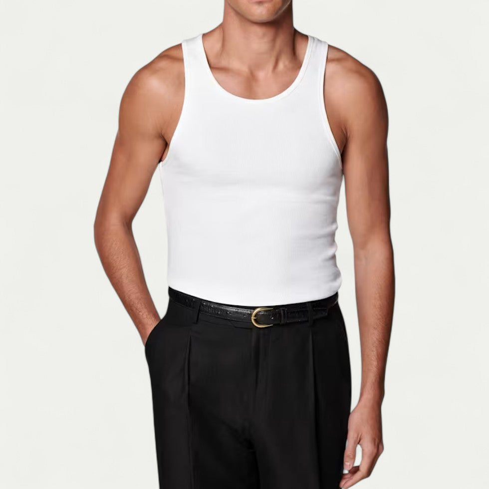 Slim Fit Cotton Ribbed Tank Top for Everyday Comfort