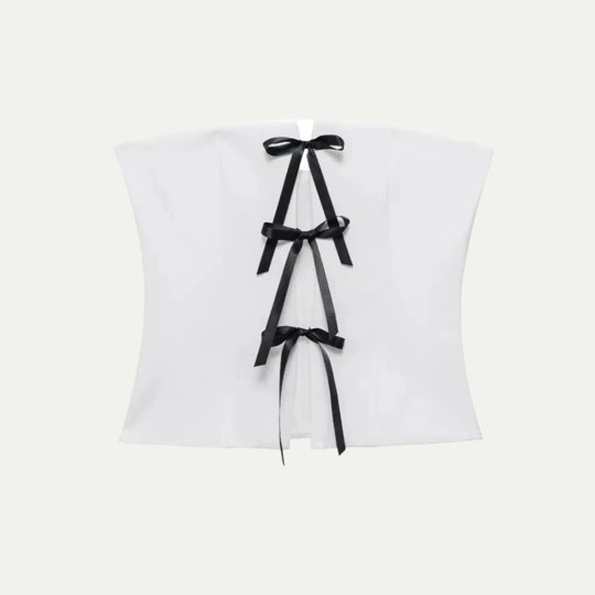 Randimo | Women's Bow Cut-Out Strapless Top