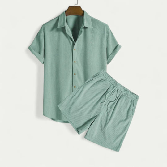 Cotton Blend Relaxed Cord Set for Casual Summer Days