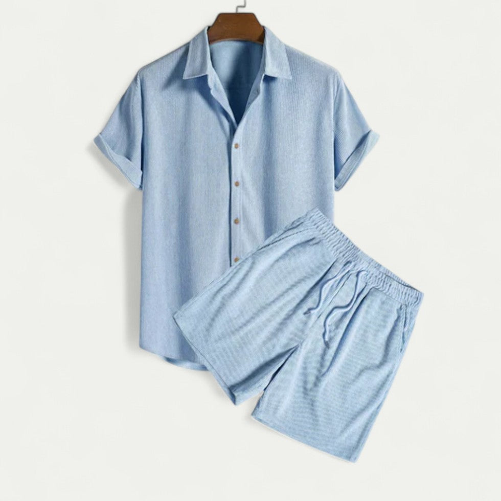 Cotton Blend Relaxed Cord Set for Casual Summer Days