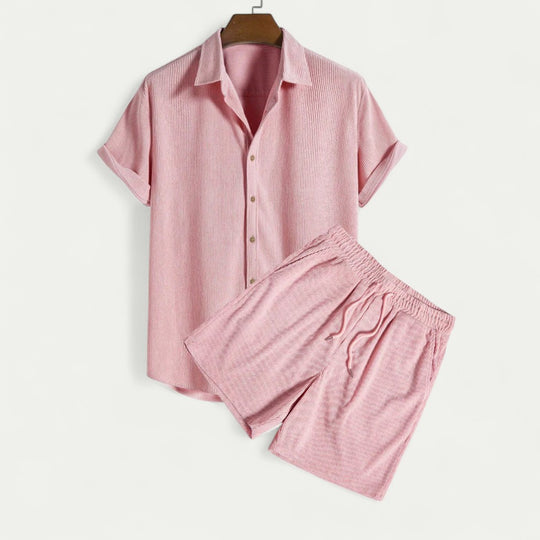 Cotton Blend Relaxed Cord Set for Casual Summer Days