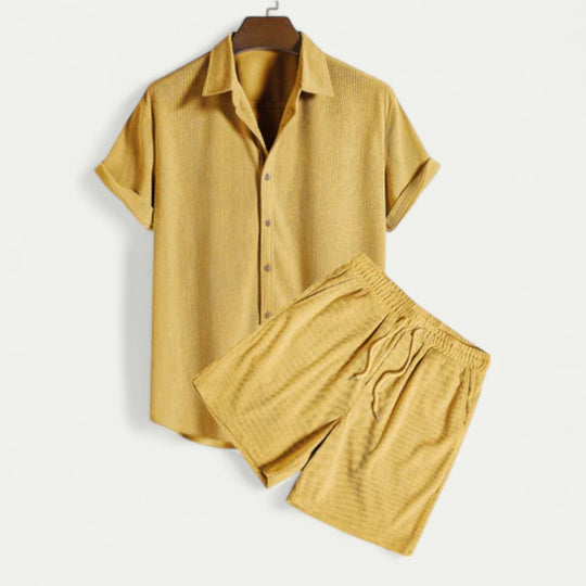 Cotton Blend Relaxed Cord Set for Casual Summer Days