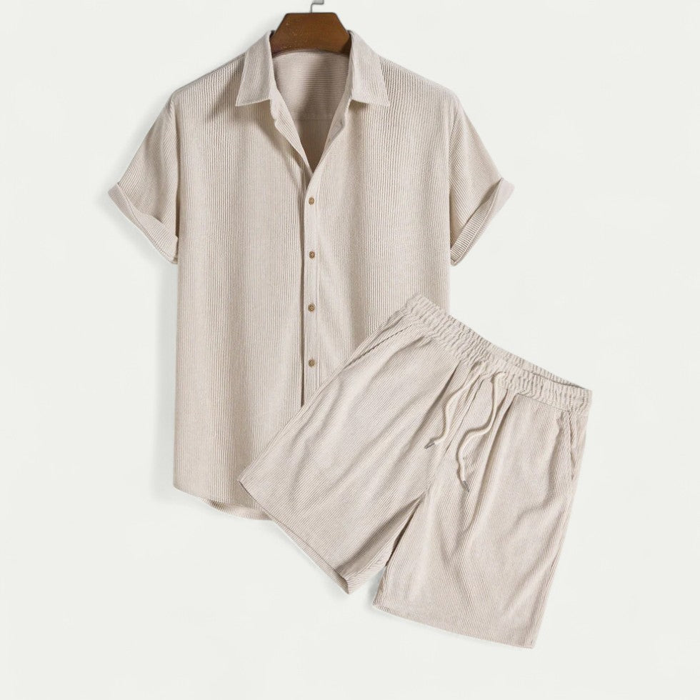 Cotton Blend Relaxed Cord Set for Casual Summer Days