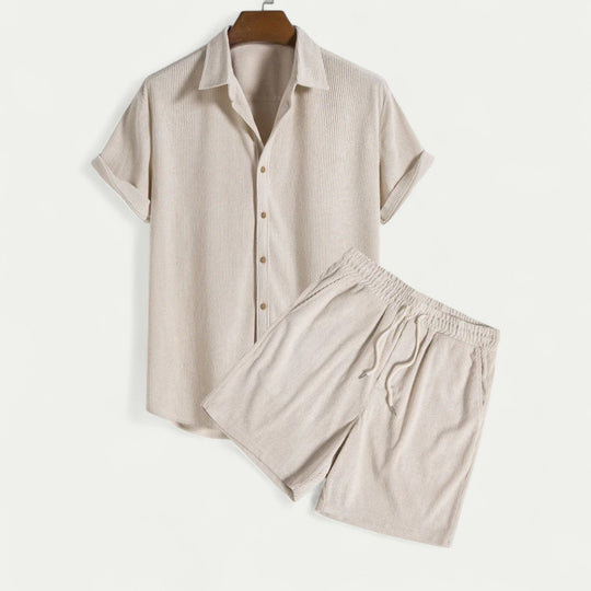 Cotton Blend Relaxed Cord Set for Casual Summer Days