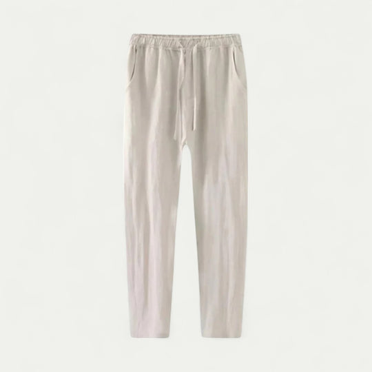 Relaxed Fit Linen Blend Trousers for Summer Everyday Wear