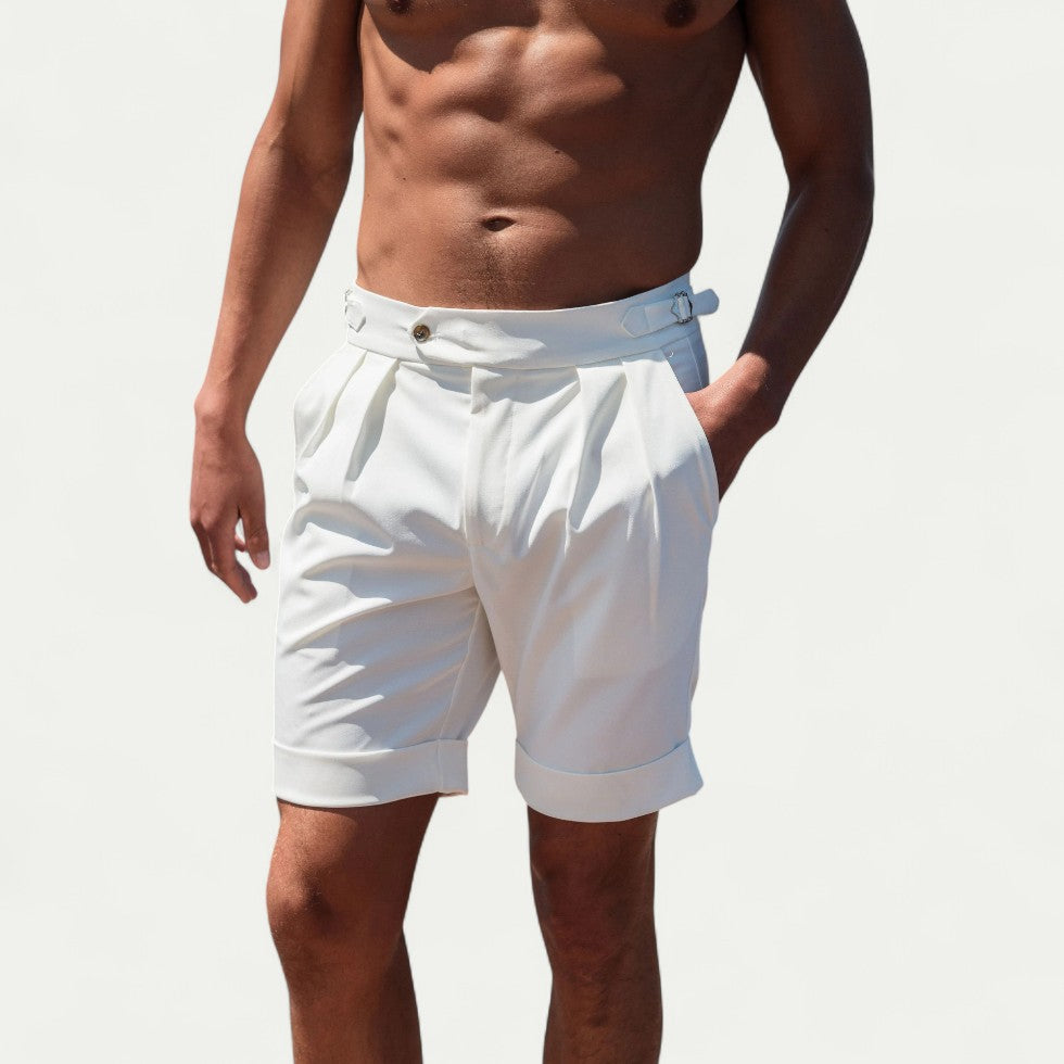 Men's Tailored Pleated Shorts Smart Summer Holiday Style