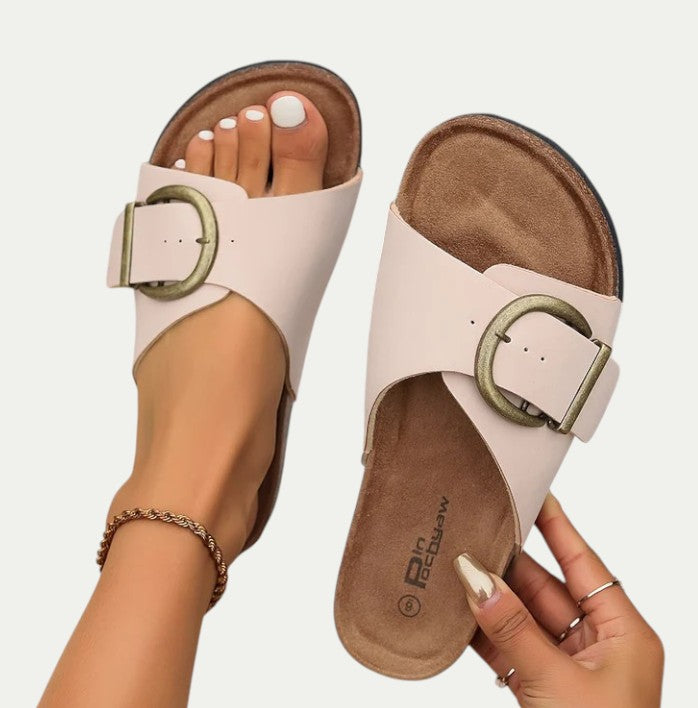 Women Orthopedic Comfortable Slip On Leather Sandals