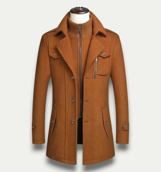 Randimo | Men's Double-Collar Wool  Winter Business TrenchCoat