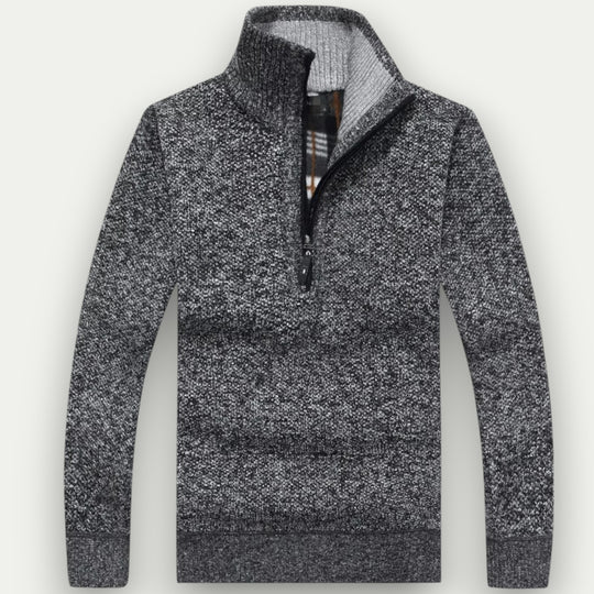 Randimo | Men's Fleece Thick Half-Zip Turtleneck Knitted Wool Sweater