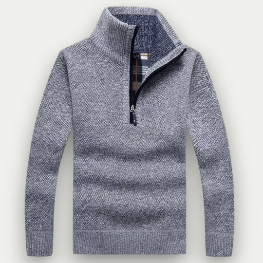 Randimo | Men's Fleece Thick Half-Zip Turtleneck Knitted Wool Sweater