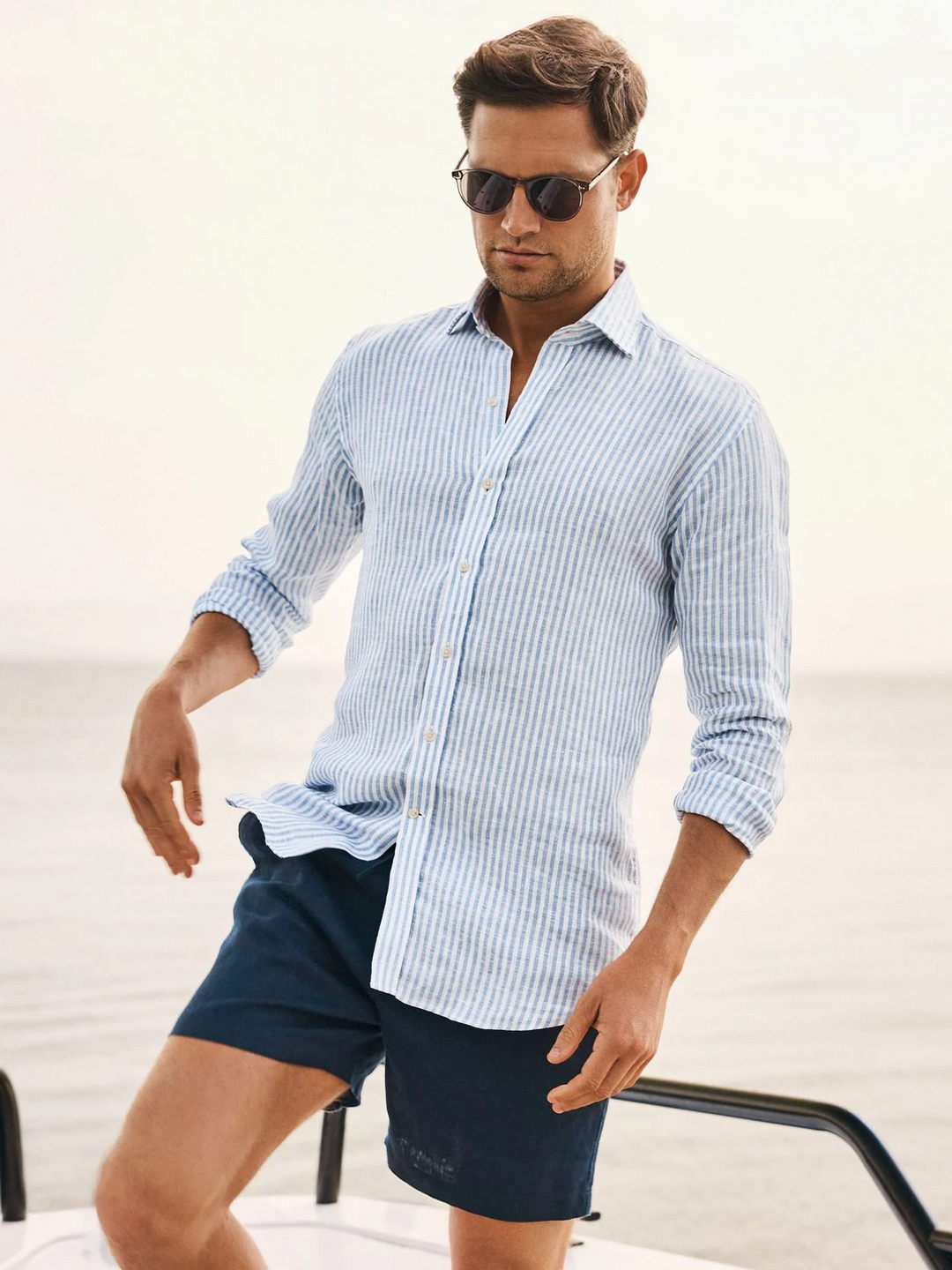 Slim Fit Linen Blend Shirt for Smart Summer Styling