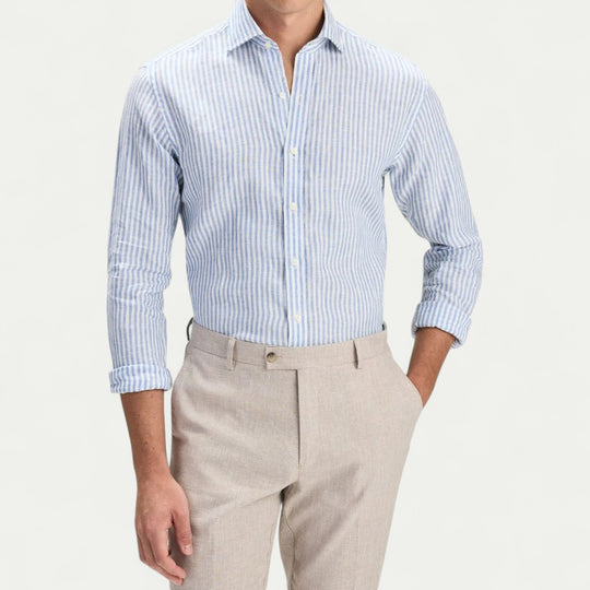 Slim Fit Linen Blend Shirt for Smart Summer Styling